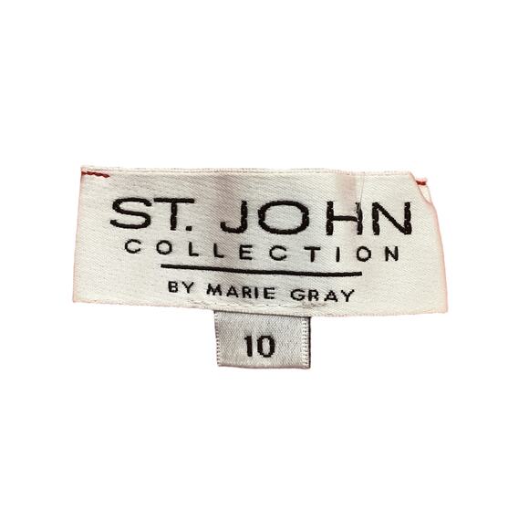 St.John Collection ByMarie Gray Pants Women’s SZ10 Fine Knit Wide Leg Bright Red - Picture 4 of 4